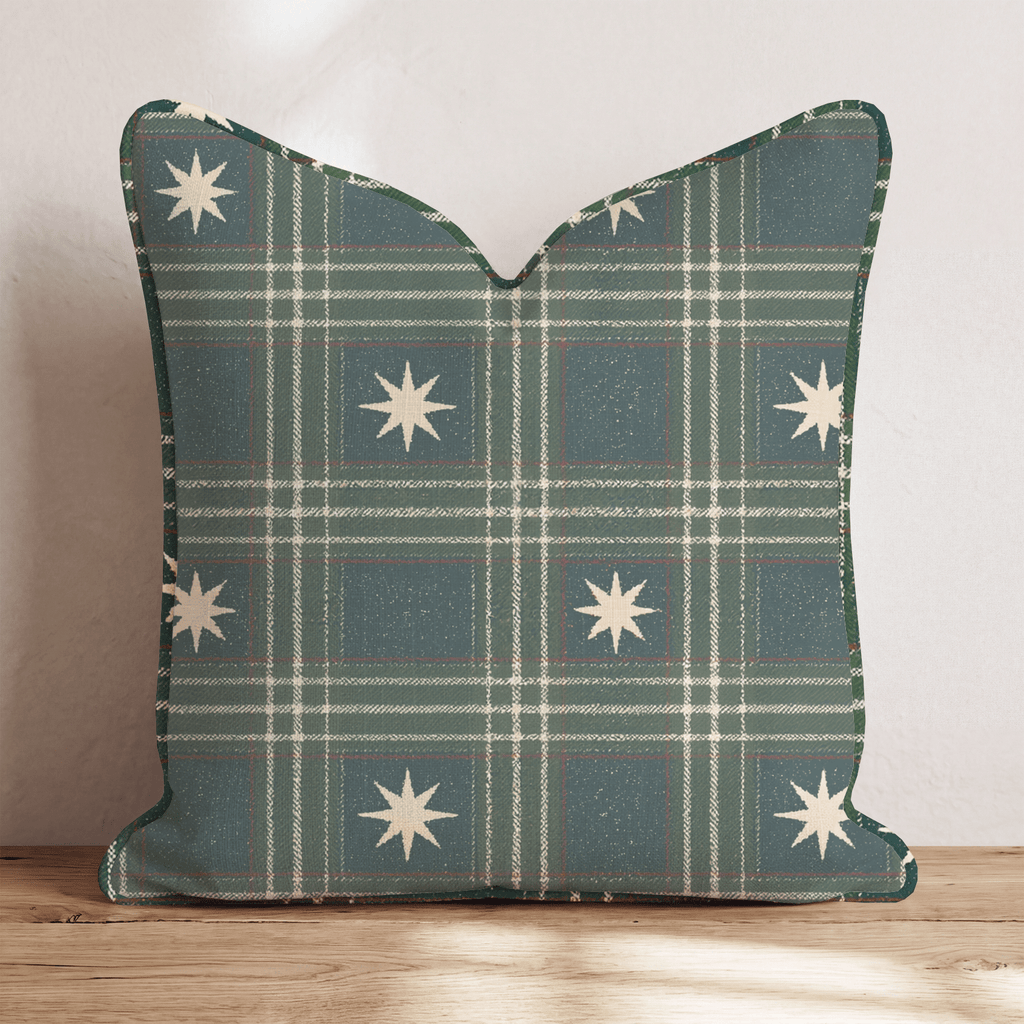 Silent Night Plaid Throw Pillow throw pillow - Hillcroft Home