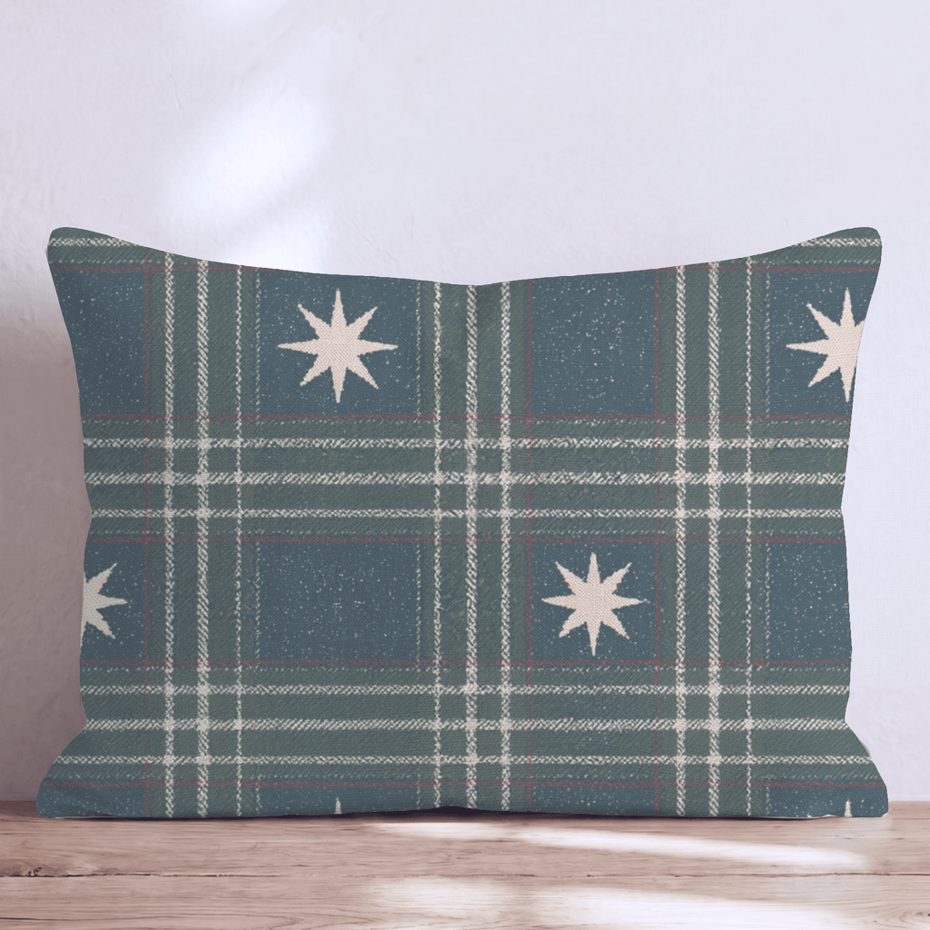 Silent Night Plaid Throw Pillow throw pillow - Hillcroft Home