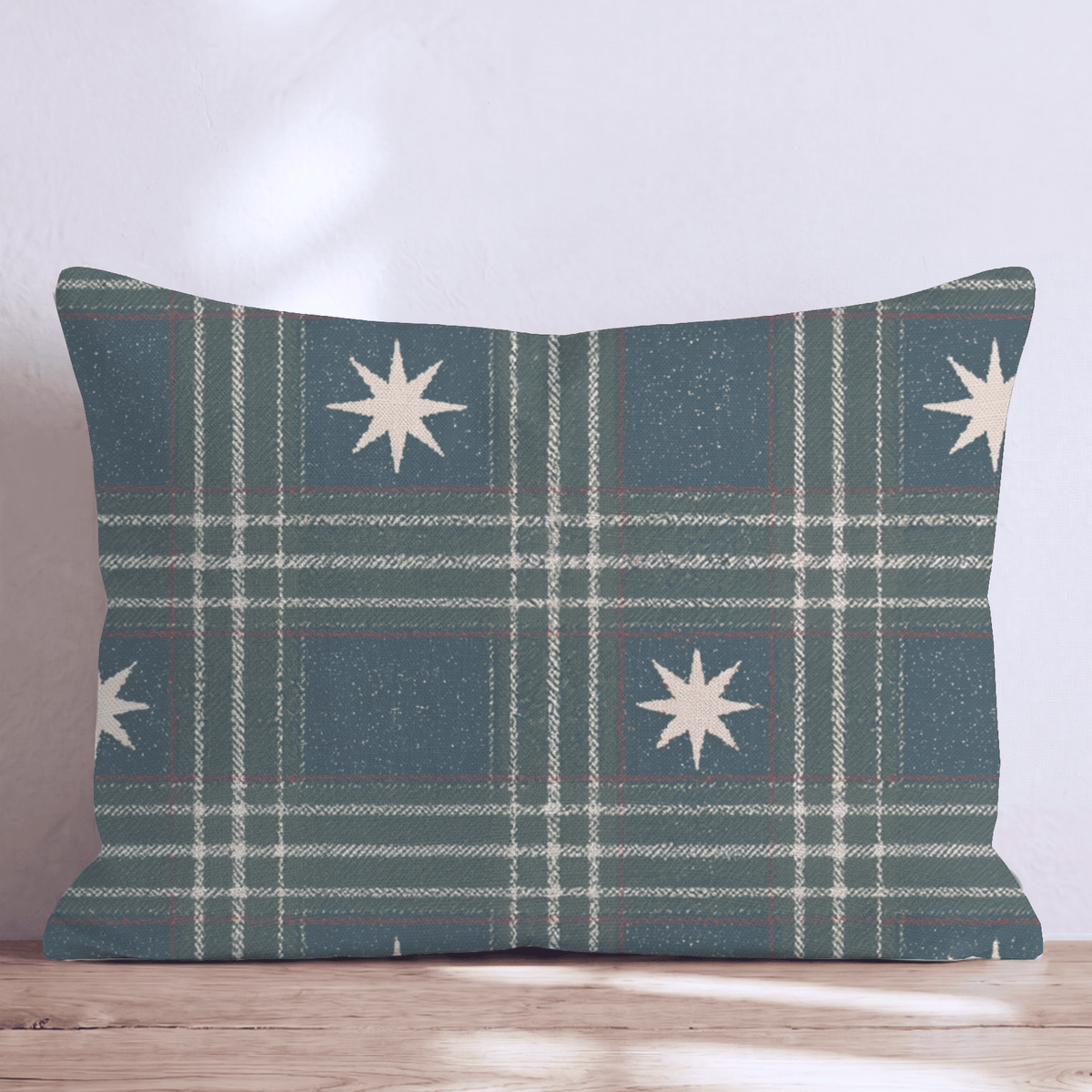 Silent Night Plaid Throw Pillow throw pillow - Hillcroft Home