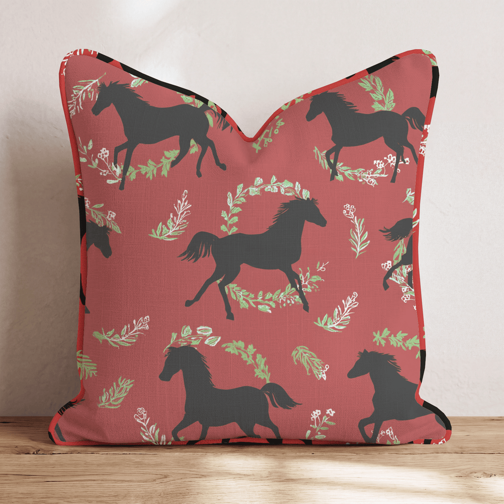 Silhouette Horse Trot Throw Pillow - Hillcroft Home