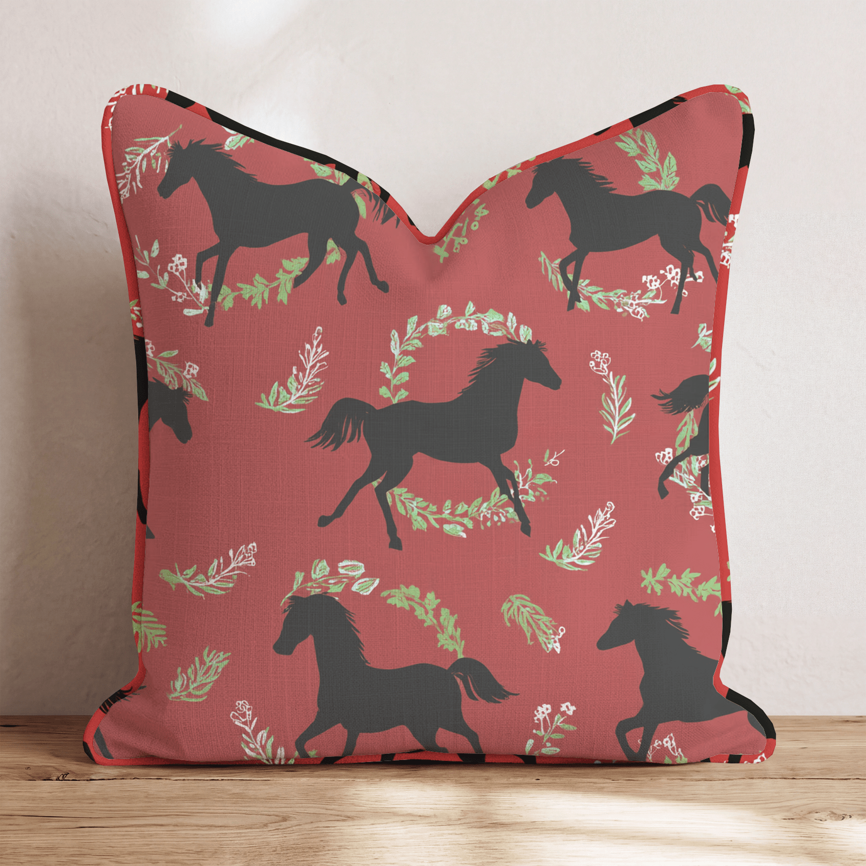 Silhouette Horse Trot Throw Pillow - Hillcroft Home