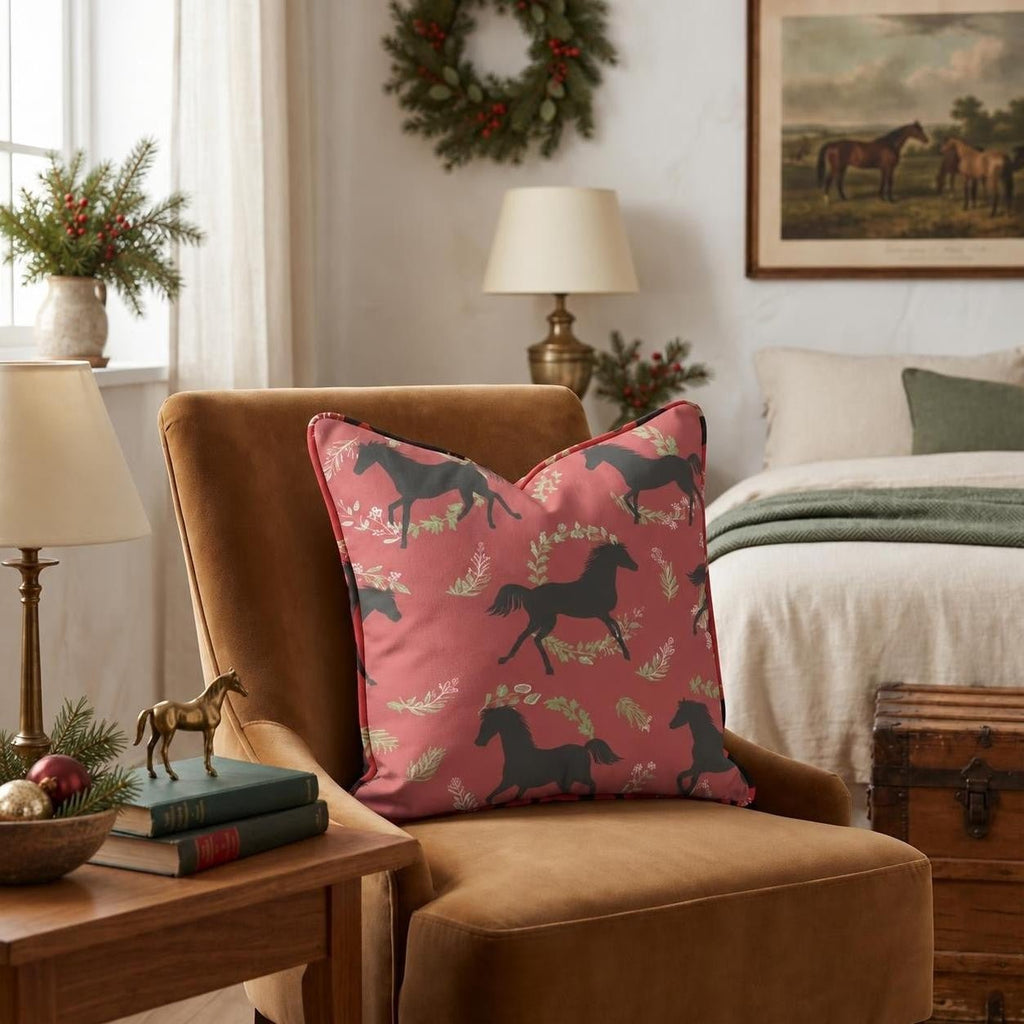 Silhouette Horse Trot Throw Pillow throw pillow - Hillcroft Home