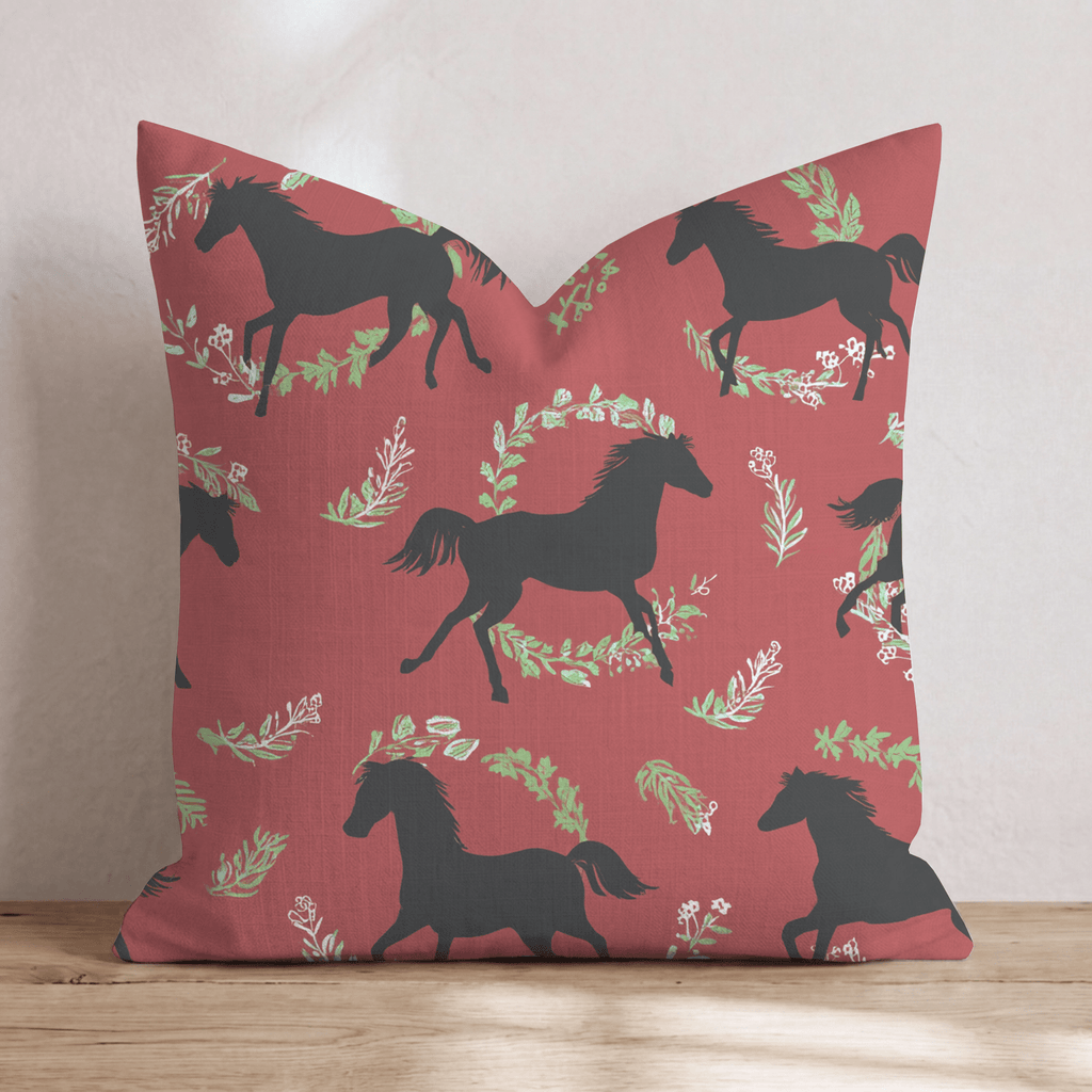 Silhouette Horse Trot Throw Pillow - Hillcroft Home