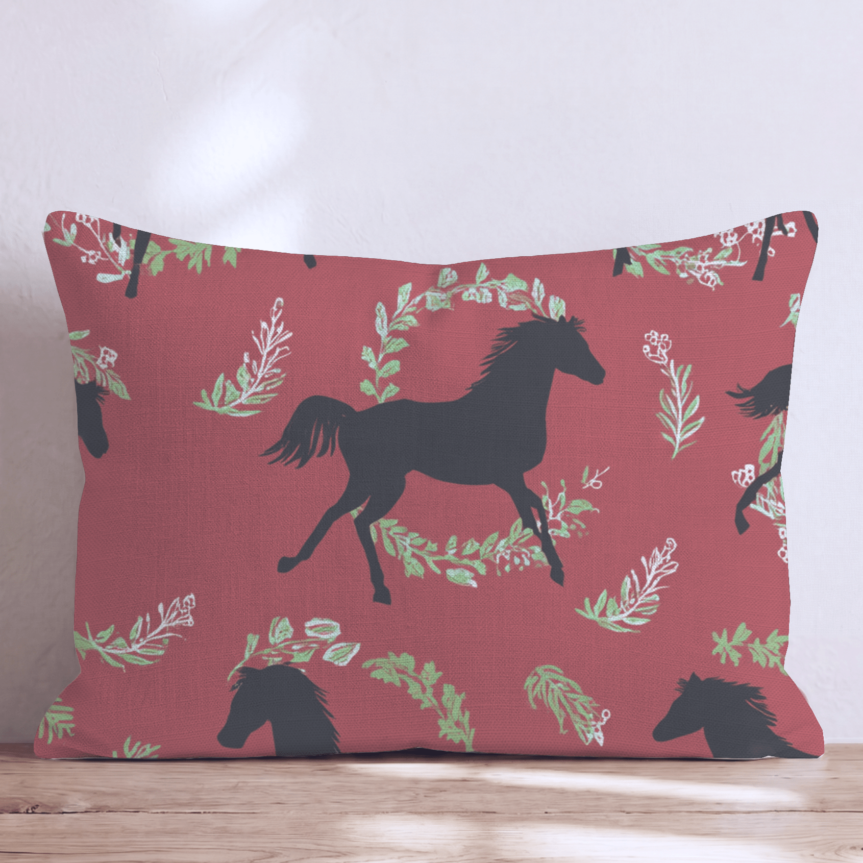 Silhouette Horse Trot Throw Pillow - Hillcroft Home