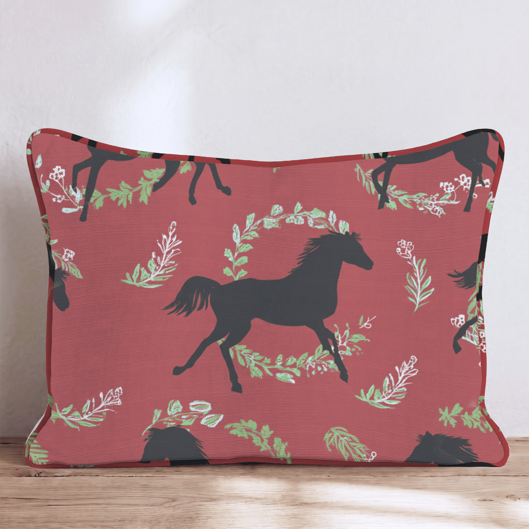 Silhouette Horse Trot Throw Pillow - Hillcroft Home