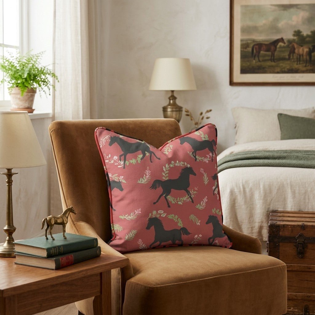 Silhouette Horse Trot Throw Pillow - Hillcroft Home