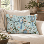Silk Garden Throw Pillow throw pillow - Hillcroft Home