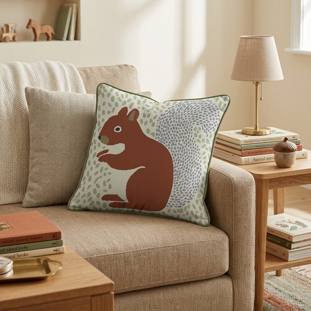 Silly Squirrel Throw Pillow - Hillcroft Home