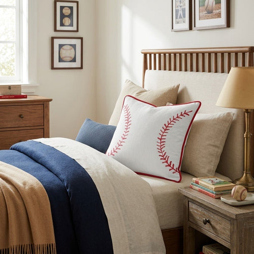 Simple Baseball Throw Pillow - Hillcroft Home