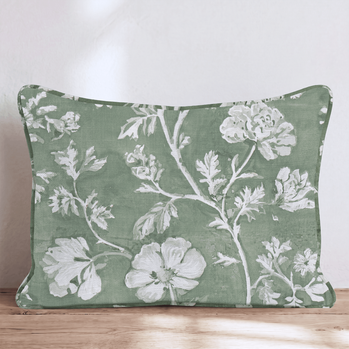 Simple Green Floral Throw Pillow throw pillow - Hillcroft Home