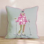 Sip _n Ski Throw Pillow - Hillcroft Home