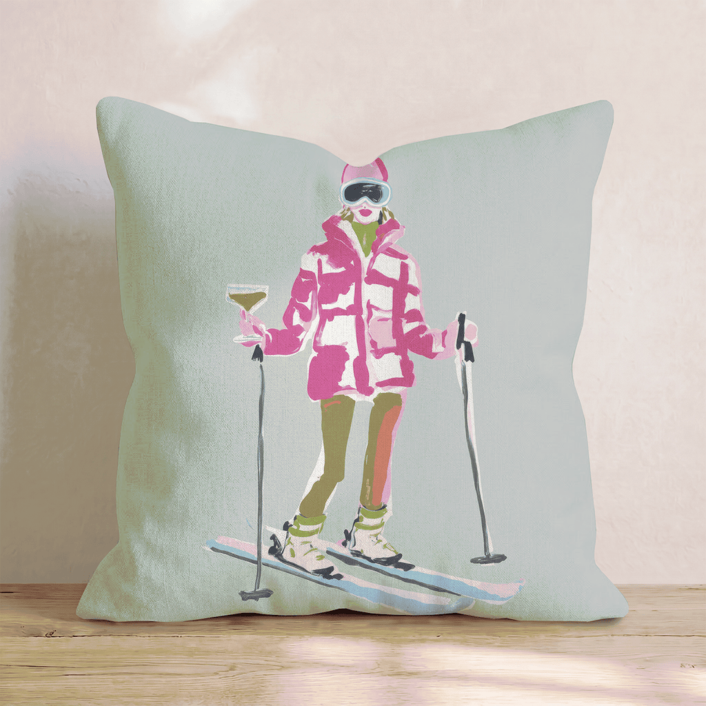 Sip _n Ski Throw Pillow - Hillcroft Home