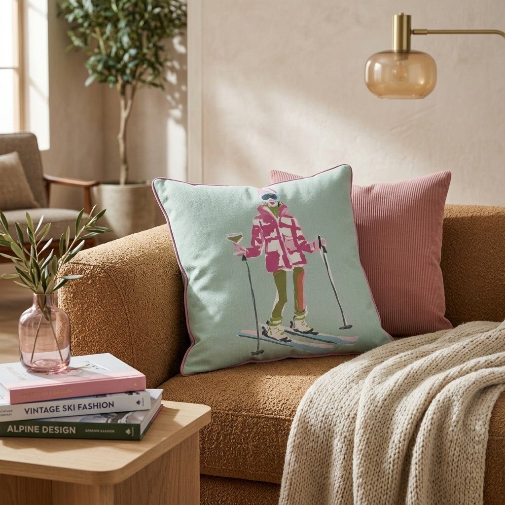 Sip _n Ski Throw Pillow - Hillcroft Home