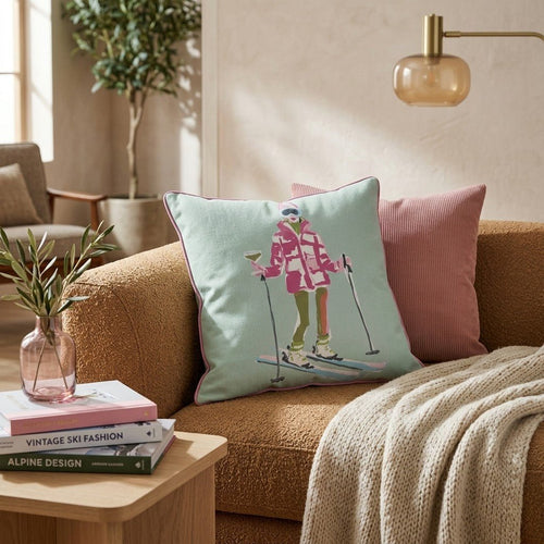 Sip _n Ski Throw Pillow - Hillcroft Home