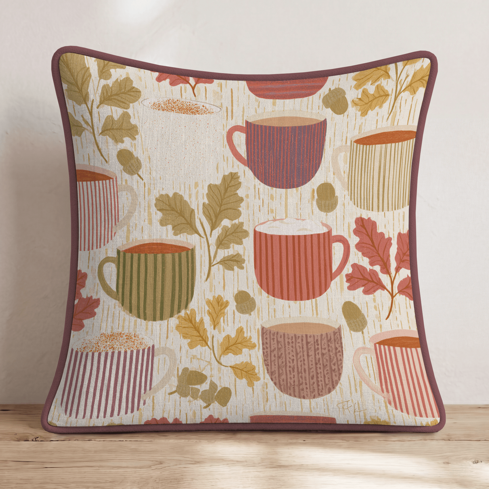 Sips And Stripes Throw Pillow - Hillcroft Home