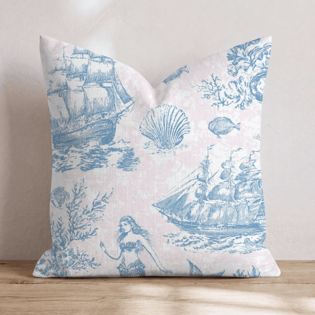 Sirens Toile Throw Pillow - Hillcroft Home