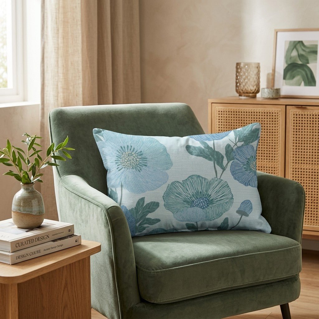 Sketch Blooms Throw Pillow - Hillcroft Home