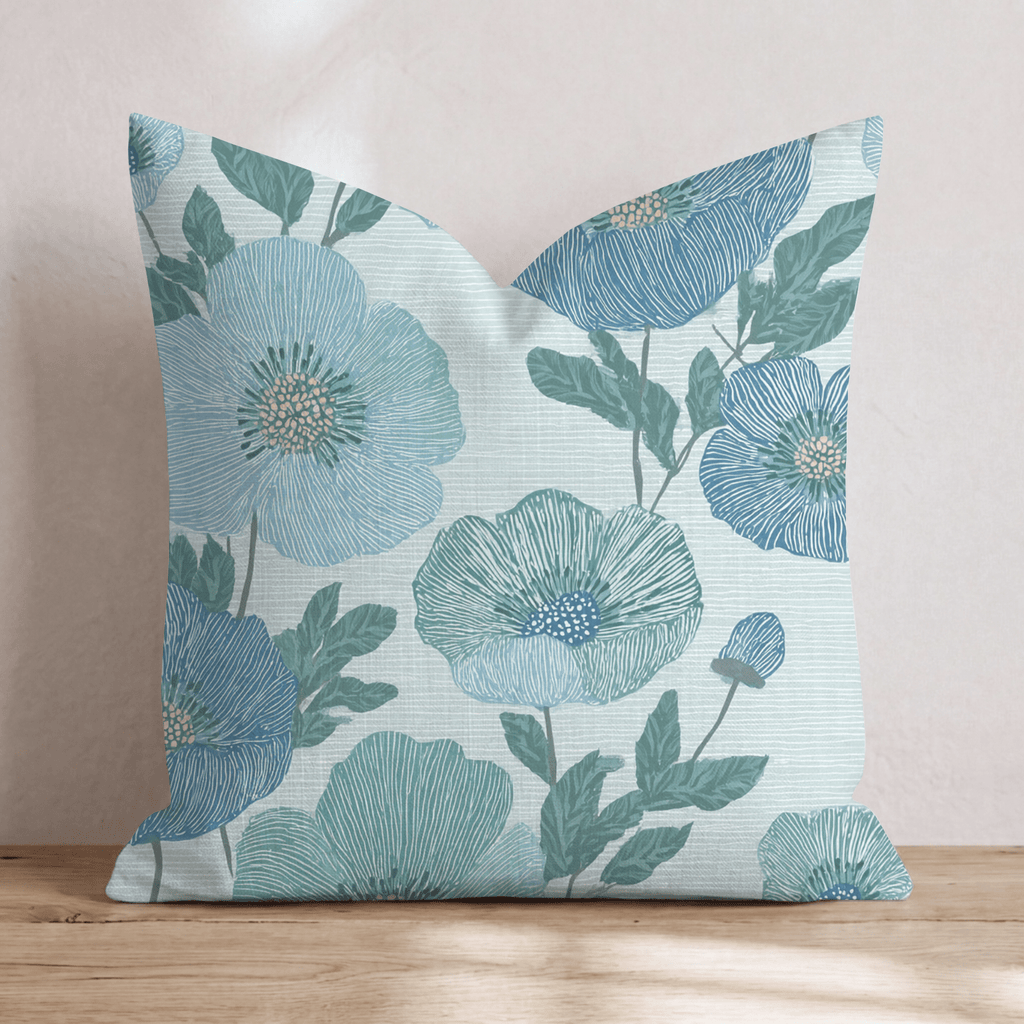 Sketch Blooms Throw Pillow - Hillcroft Home