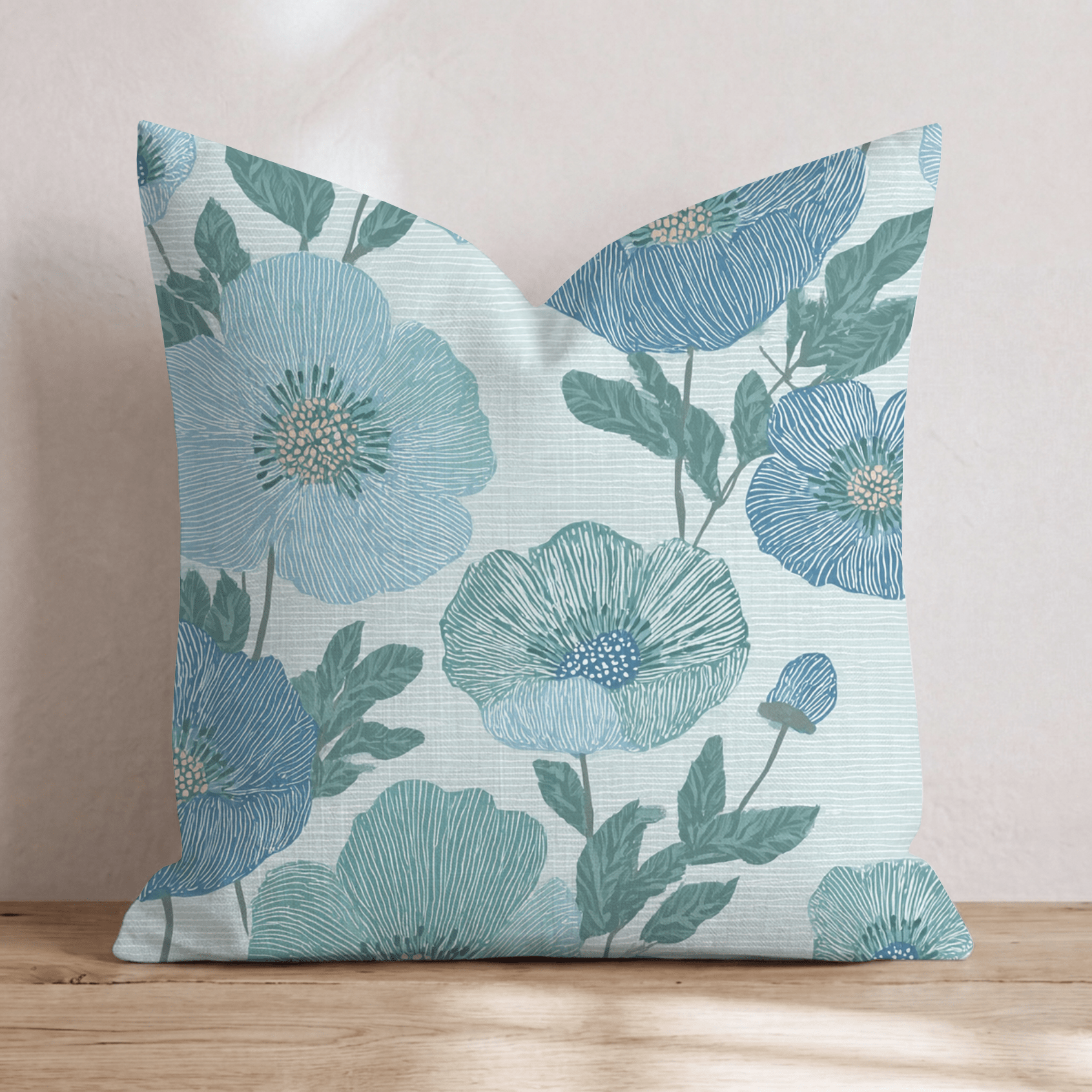 Sketch Blooms Throw Pillow - Hillcroft Home