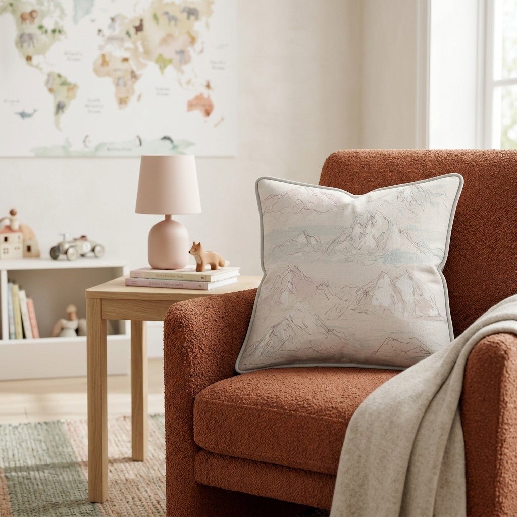 Sketched Mountains Throw Pillow - Hillcroft Home