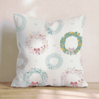 Sketched Wreath Bows Throw Pillow - Hillcroft Home