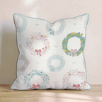 Sketched Wreath Bows Throw Pillow - Hillcroft Home