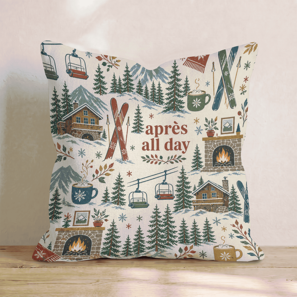 Ski Lodge Vacation Throw Pillow - Hillcroft Home