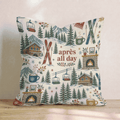 Ski Lodge Vacation Throw Pillow - Hillcroft Home