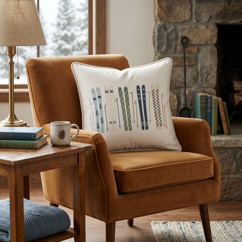 Ski Style Throw Pillow - Hillcroft Home