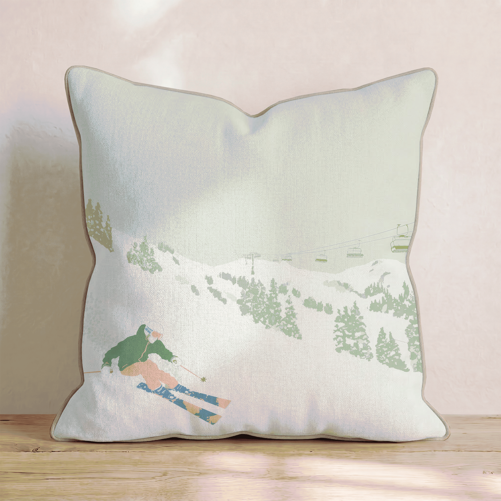 Ski the Slopes Throw Pillow - Hillcroft Home