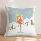 Skiing and Spritzing Throw Pillow - Hillcroft Home