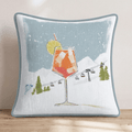 Skiing and Spritzing Throw Pillow - Hillcroft Home