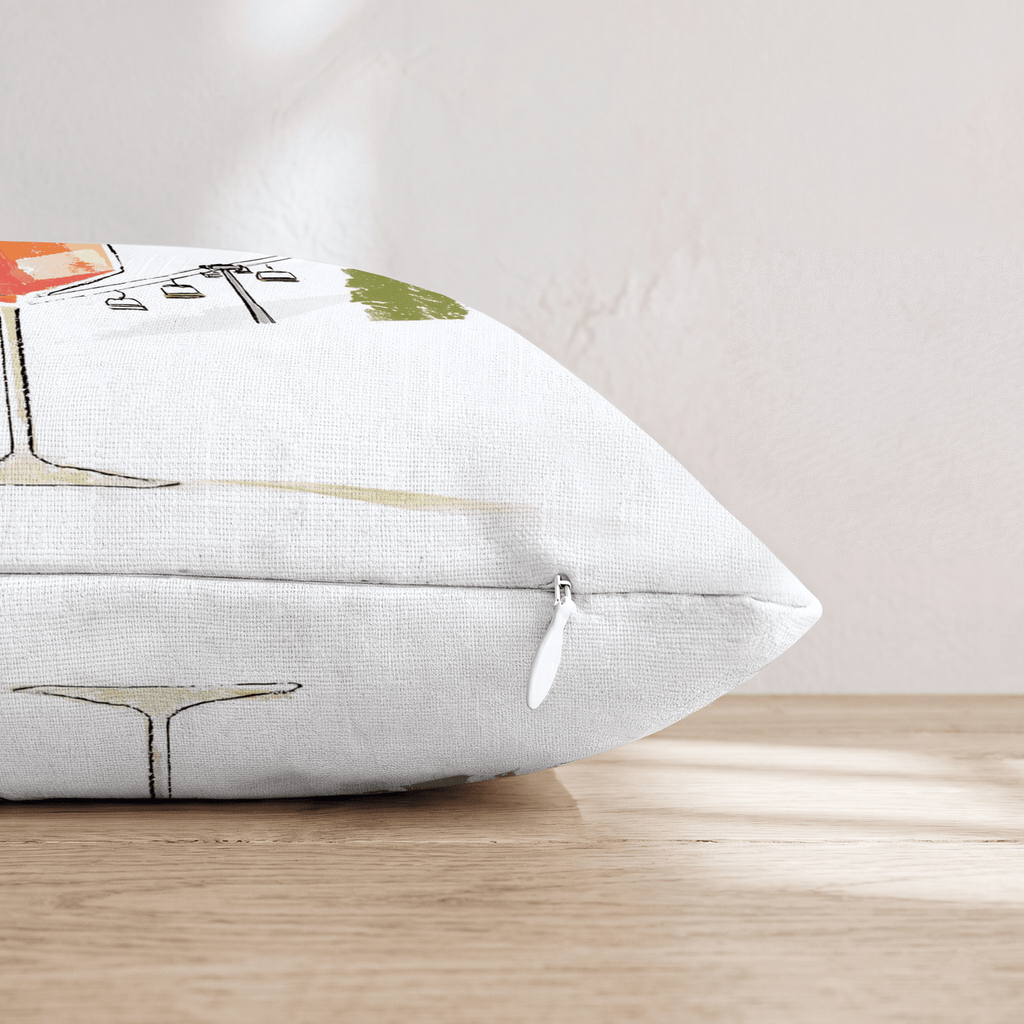 Skiing and Spritzing Throw Pillow - Hillcroft Home