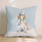 Skiing Dachshund Throw Pillow - Hillcroft Home
