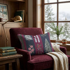 Skis and Trees Throw Pillow - Hillcroft Home