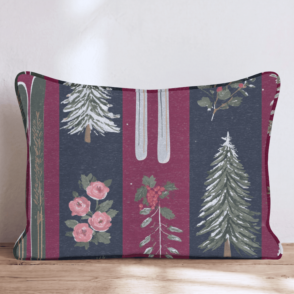 Skis and Trees Throw Pillow - Hillcroft Home