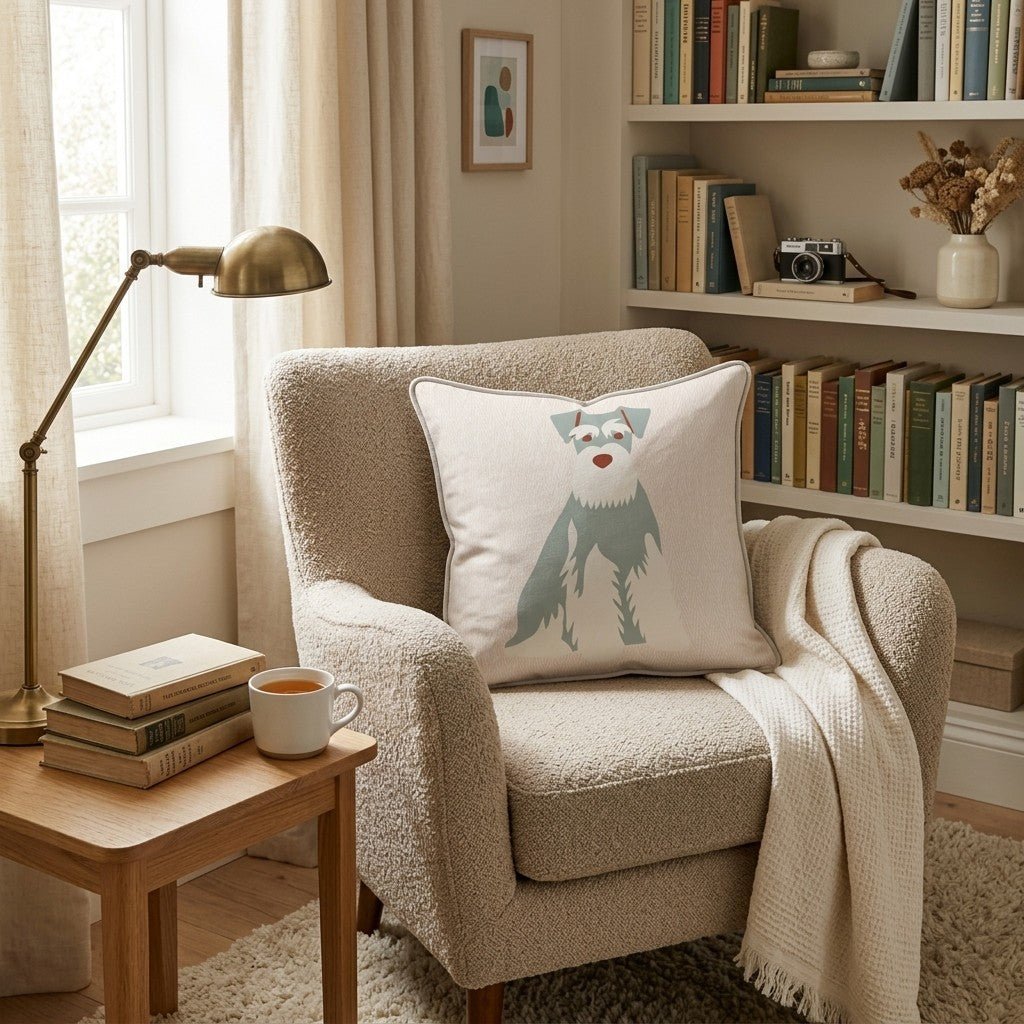 Sleepy Schnauzer Throw Pillow - Hillcroft Home