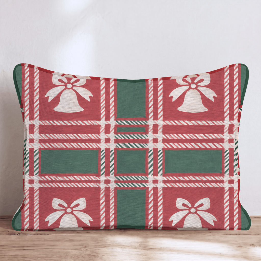 Sleigh Bell Tartan Throw Pillow throw pillow - Hillcroft Home