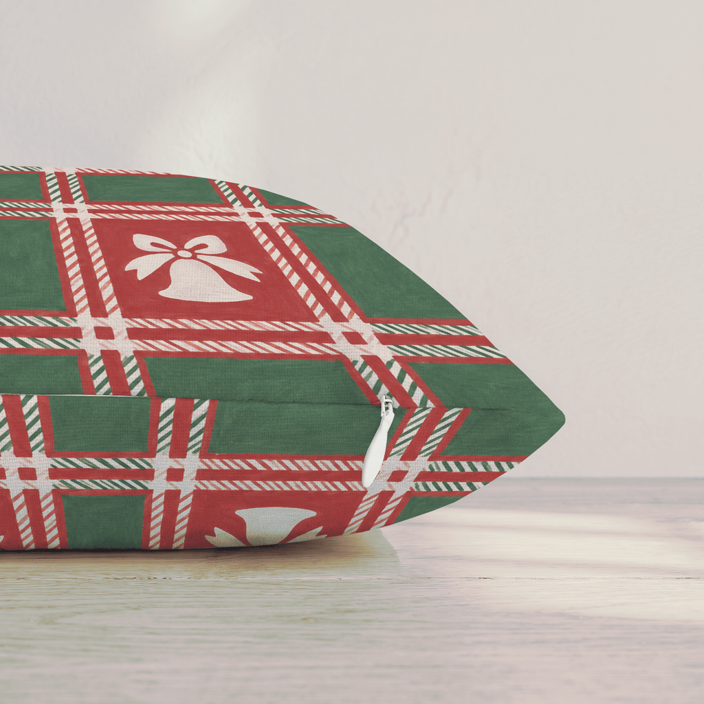 Sleigh Bell Tartan Throw Pillow throw pillow - Hillcroft Home