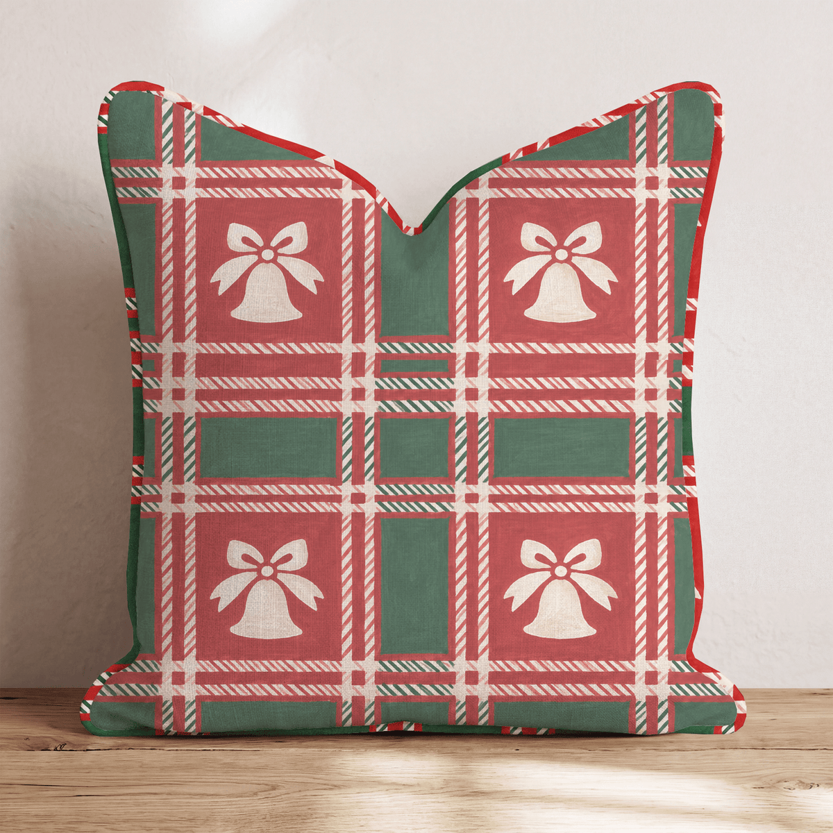 Sleigh Bell Tartan Throw Pillow throw pillow - Hillcroft Home