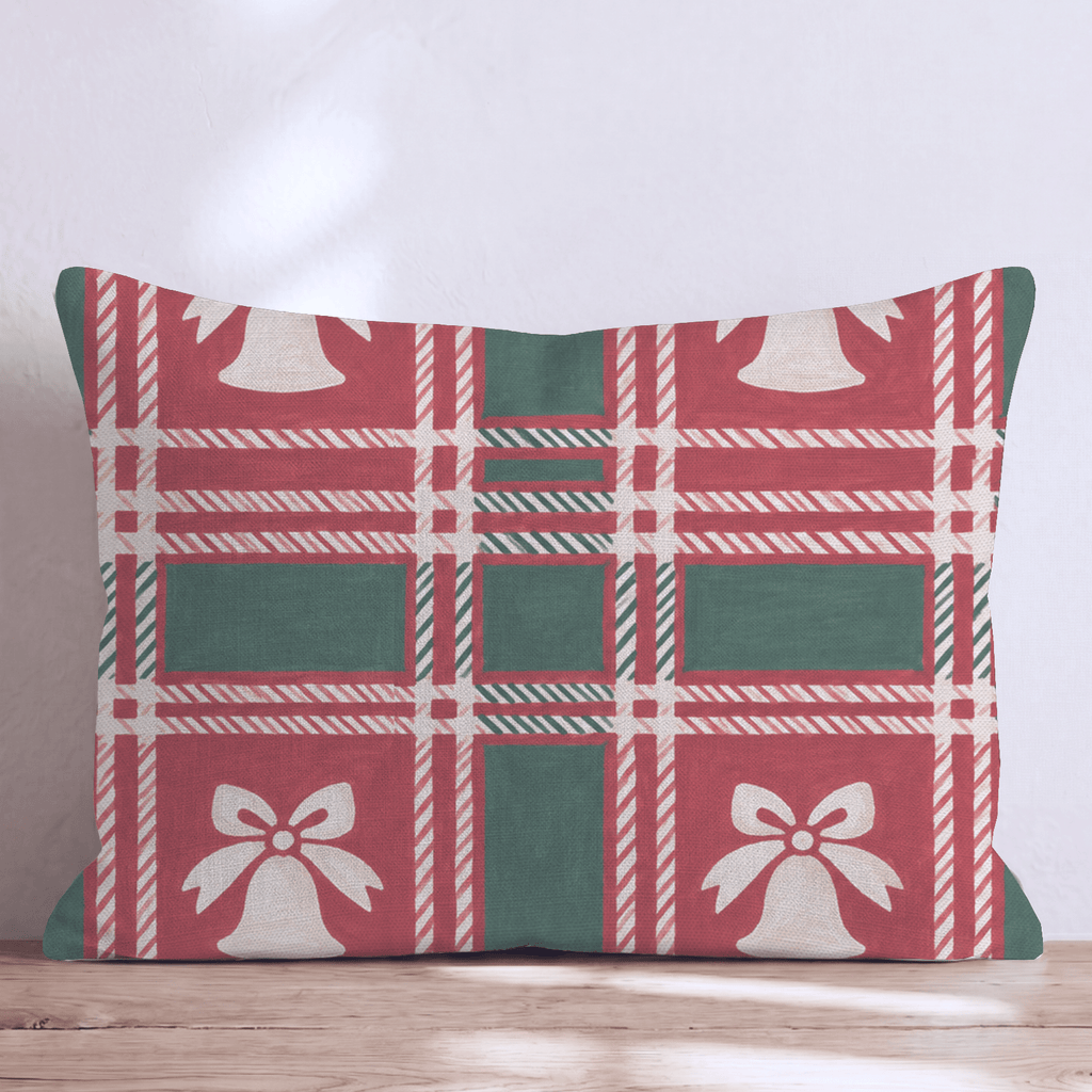 Sleigh Bell Tartan Throw Pillow throw pillow - Hillcroft Home