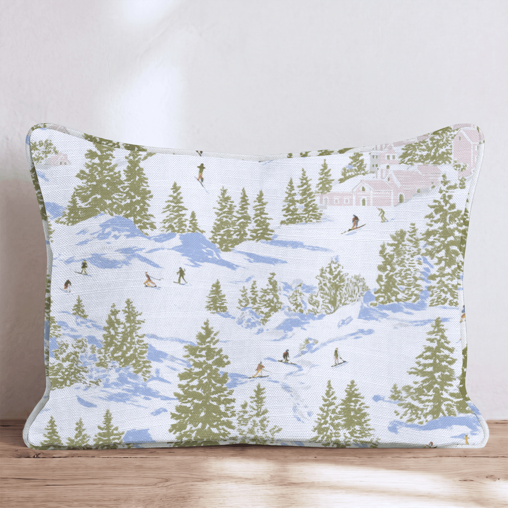 Slopes and Snow Throw Pillow - Hillcroft Home