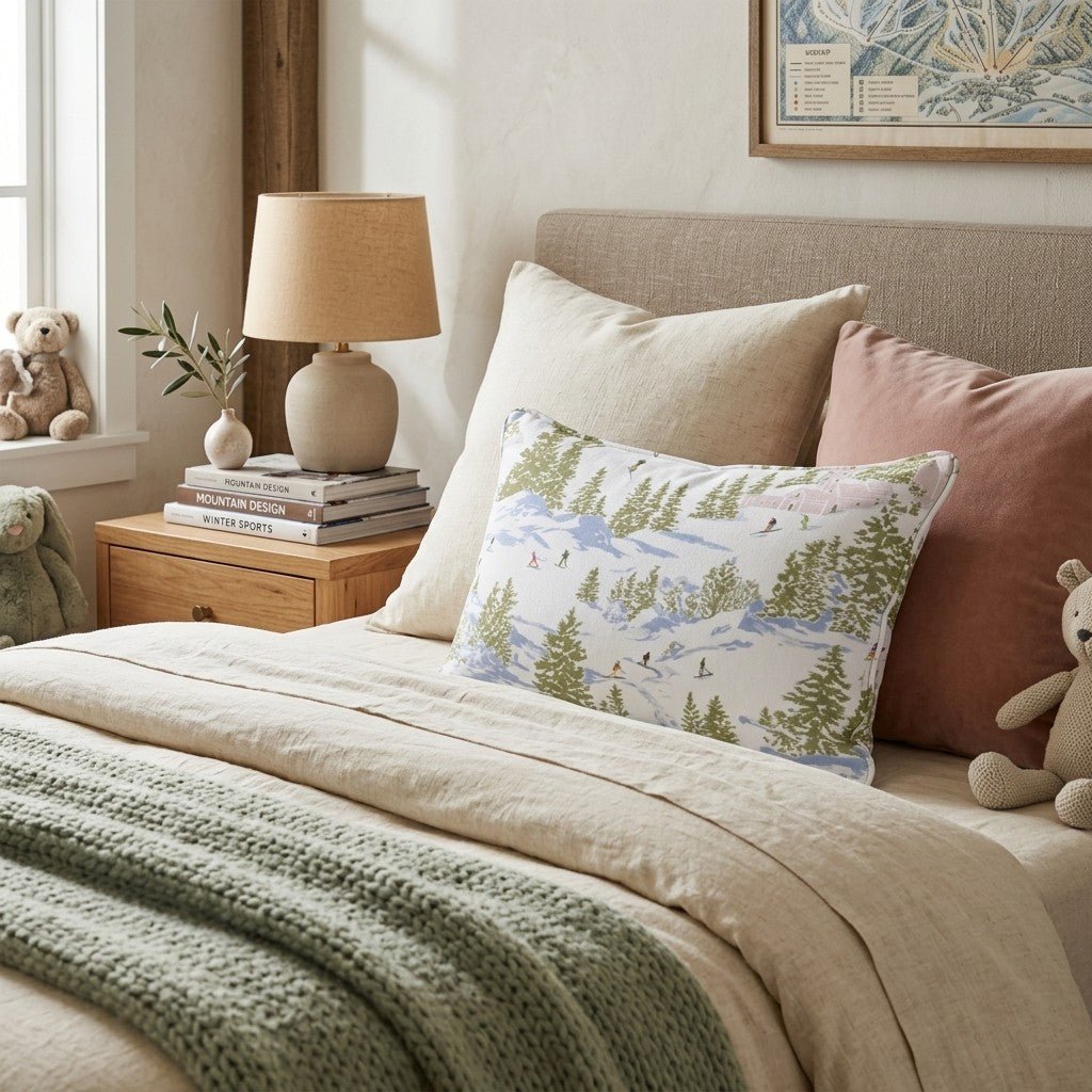 Slopes and Snow Throw Pillow - Hillcroft Home