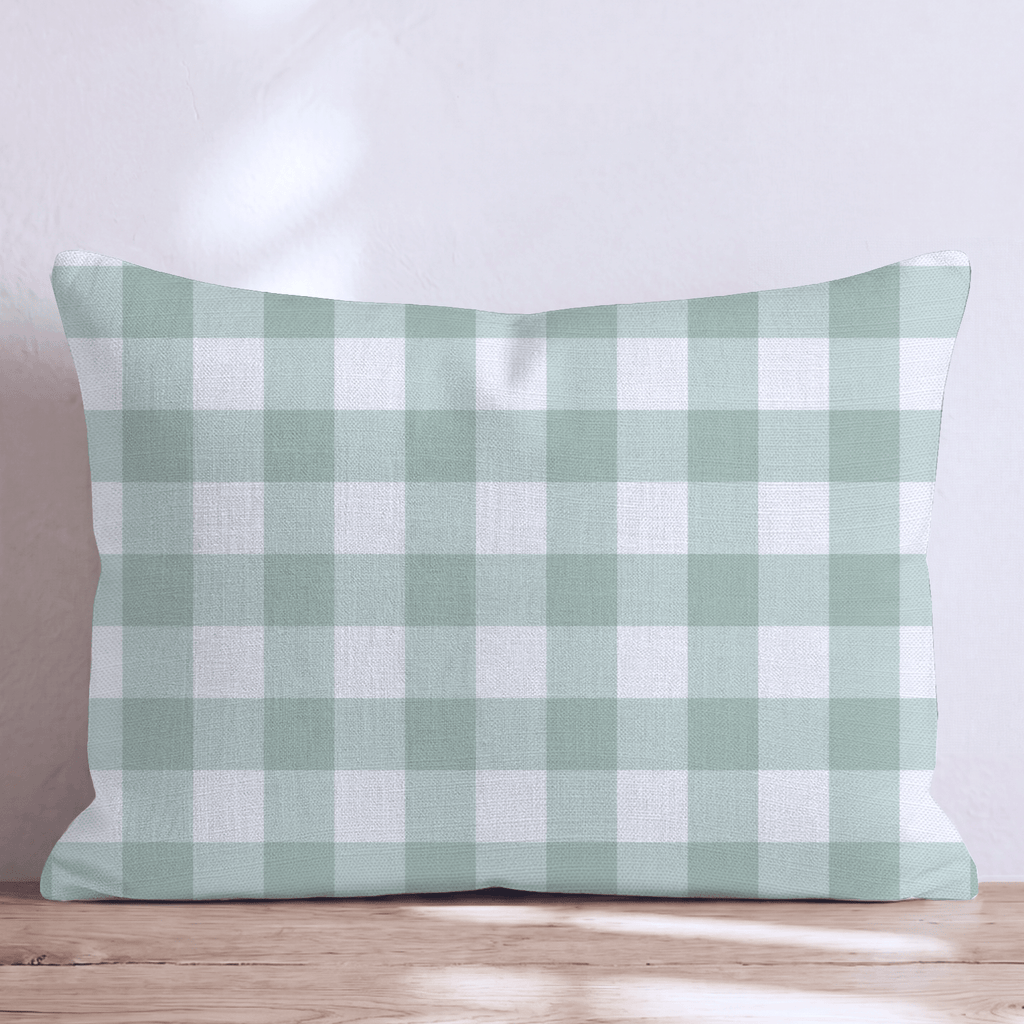 Small Green Gingham Throw Pillow - Hillcroft Home