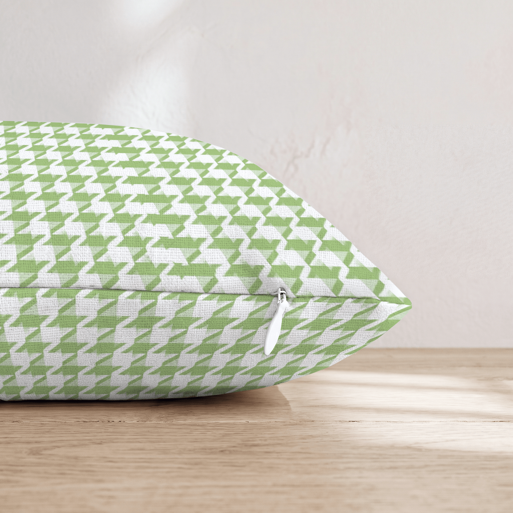 Small Green Houndstooth Throw Pillow - Hillcroft Home