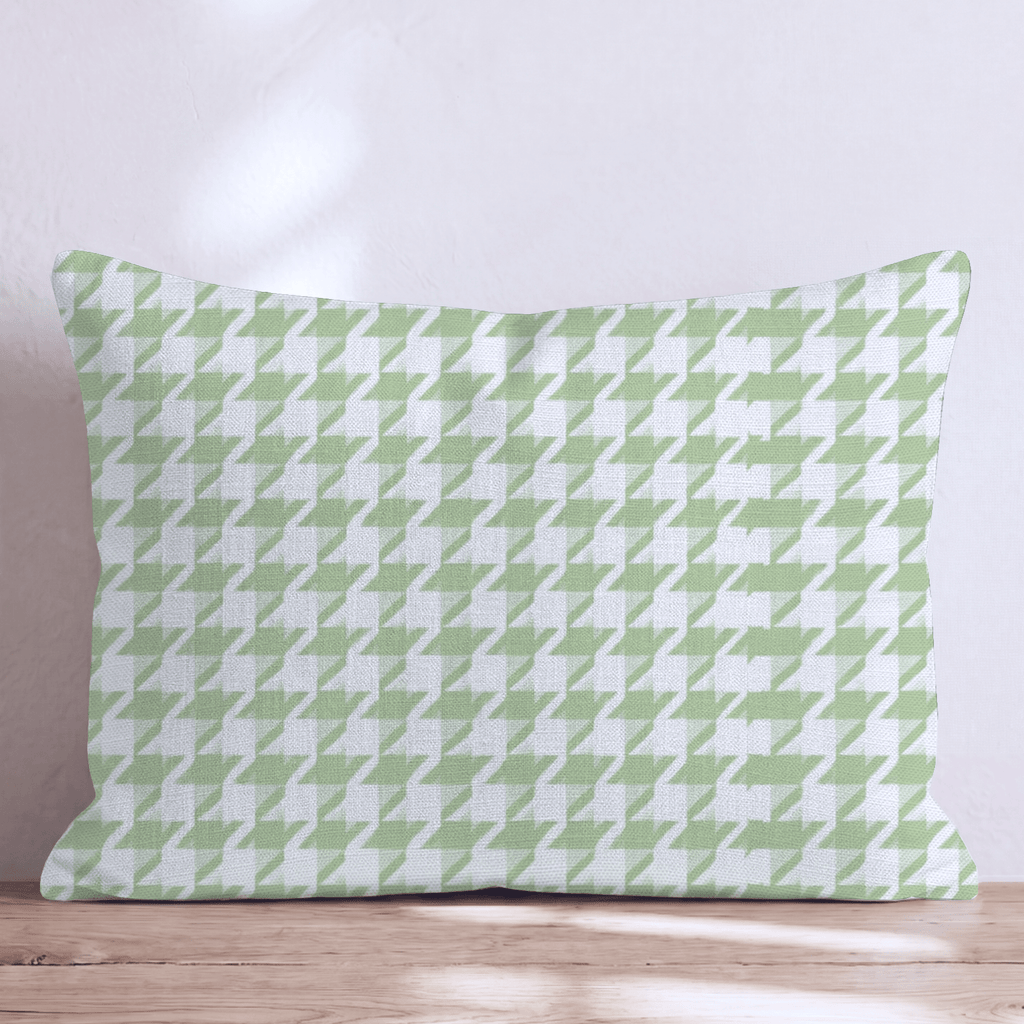 Small Green Houndstooth Throw Pillow - Hillcroft Home