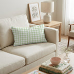 Small Green Houndstooth Throw Pillow - Hillcroft Home