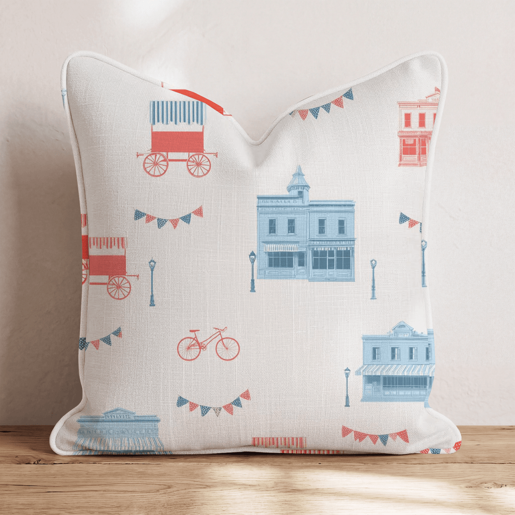 Small Town America Throw Pillow - Hillcroft Home