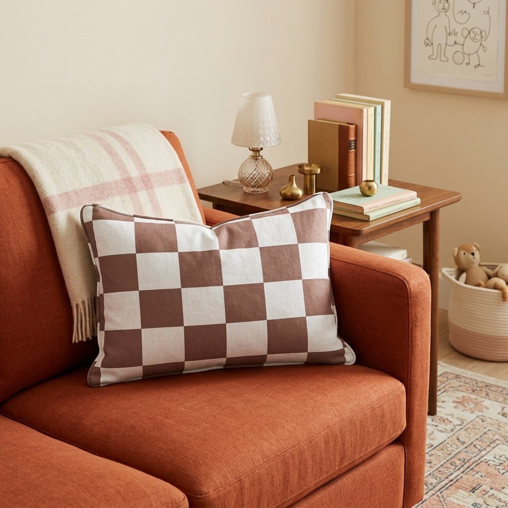 Smitty Check Throw Pillow - Hillcroft Home