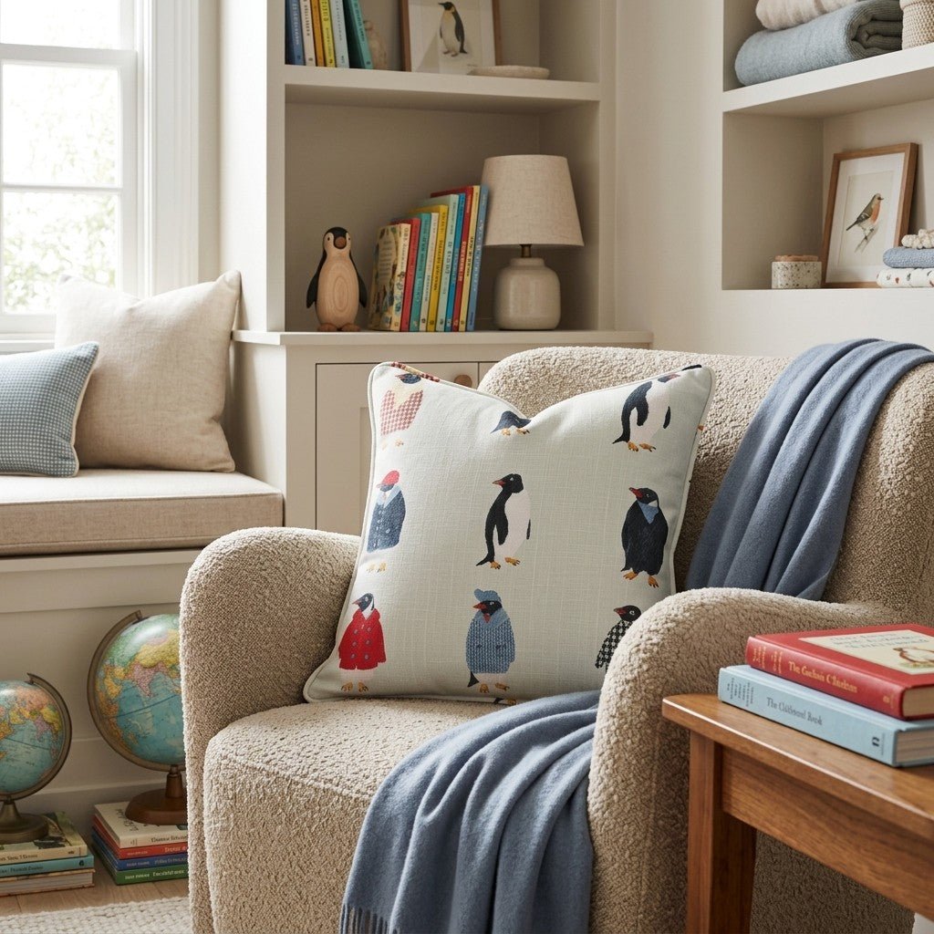 Snazzy Penguins Throw Pillow - Hillcroft Home